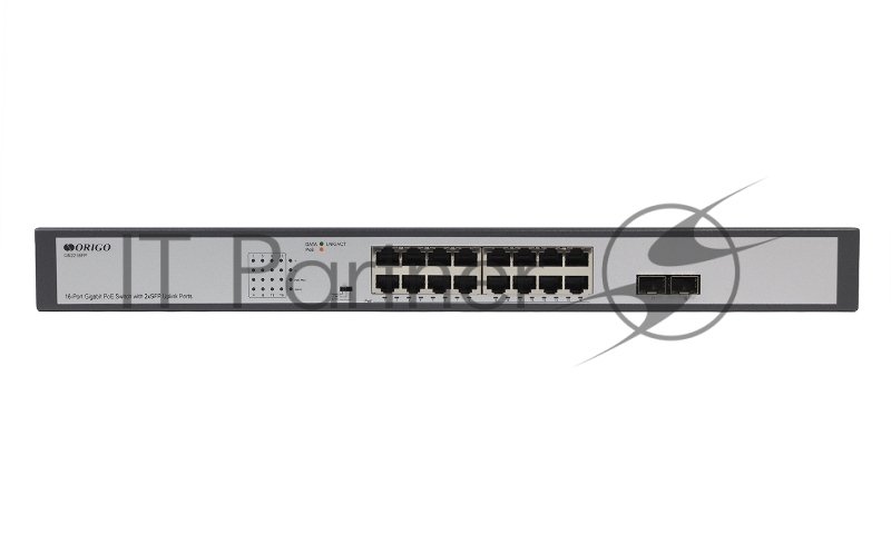 Коммутатор Unmanaged Switch 16x1000Base-T PoE, 2x1000Base-X SFP, PoE Budget 200W, Long-range PoE up to 250m, 19 w/brackets