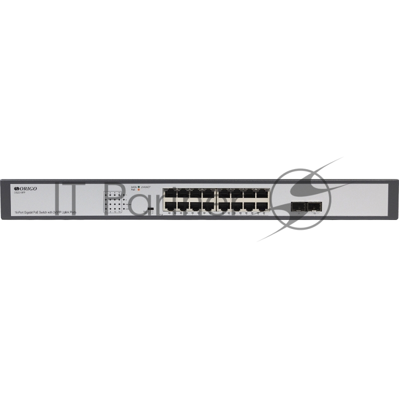 Коммутатор Unmanaged Switch 16x1000Base-T PoE, 2x1000Base-X SFP, PoE Budget 200W, Long-range PoE up to 250m, 19 w/brackets