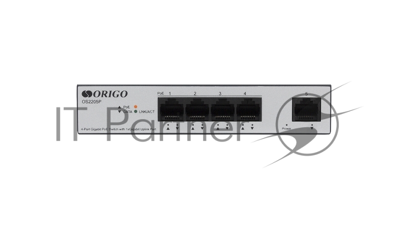 Коммутатор Unmanaged Switch 4x1000Base-T PoE, 1x1000Base-T, PoE Budget 60W, Long-range PoE up to 250m, metal case