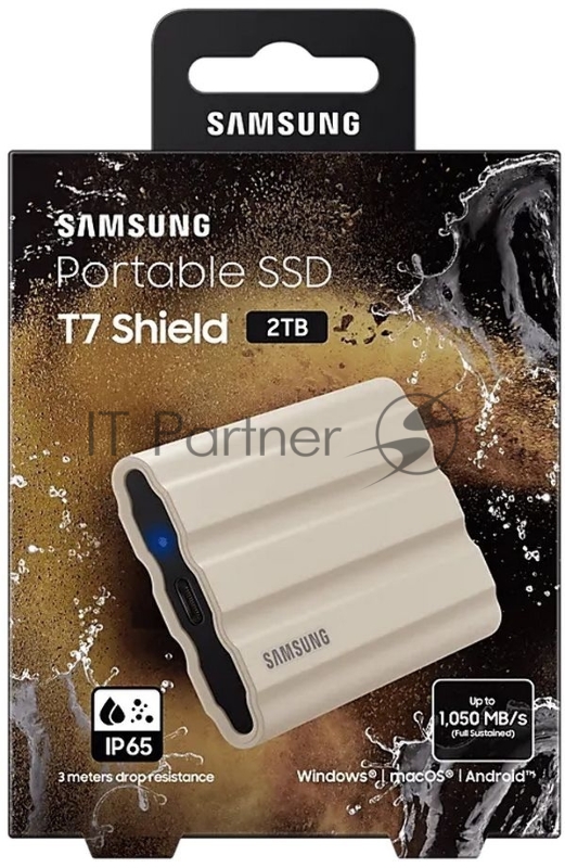 Твердотельный диск Samsung T7 Shield 2TB MU-PE2T0K/WW USB 3.2 Gen2 Type-C, 1050/1000