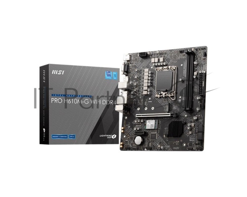 Материнская плата MSI PRO H610M-G WIFI DDR4,LGA1700,2DDR4,1PCI-Ex16,1