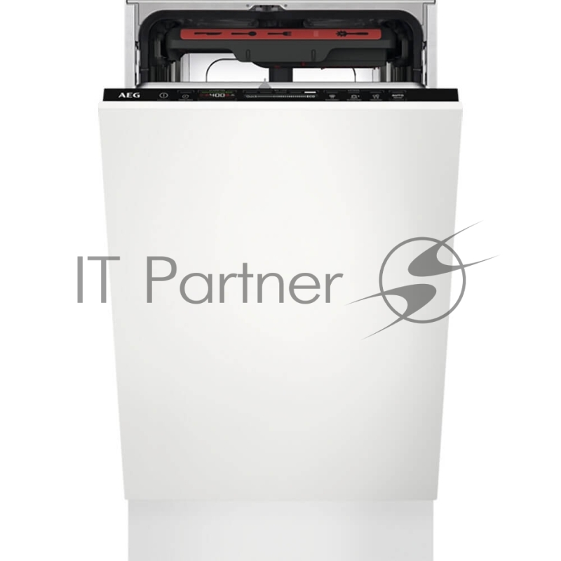 Встраиваемые посудомоечные машины AEG, загрузка на 10 комплектов посуды, сенсорное управление, 7 программ, 44.6x55x82 см, черный цвет, сушка: с открыванием дверцы, индикация на полу: проекция дисплея