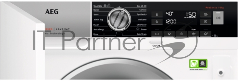 Встраиваемая стиральная машина AEG, 60 см, 8 кг, 15 программ