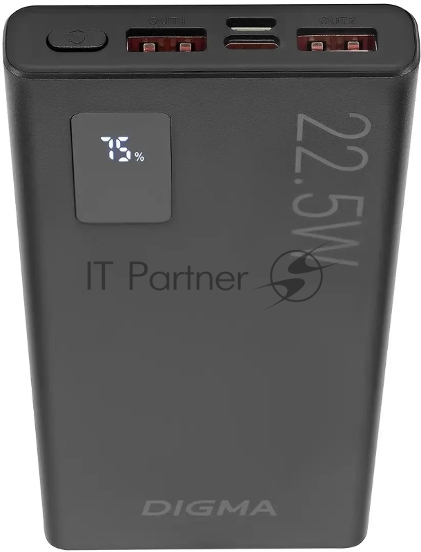 Мобильный аккумулятор Digma DGPF10A 10000mAh QC3.0/PD3.0 22.5W 5A 2xUSB-A/USB-C черный (DGPF10A22PBK)
