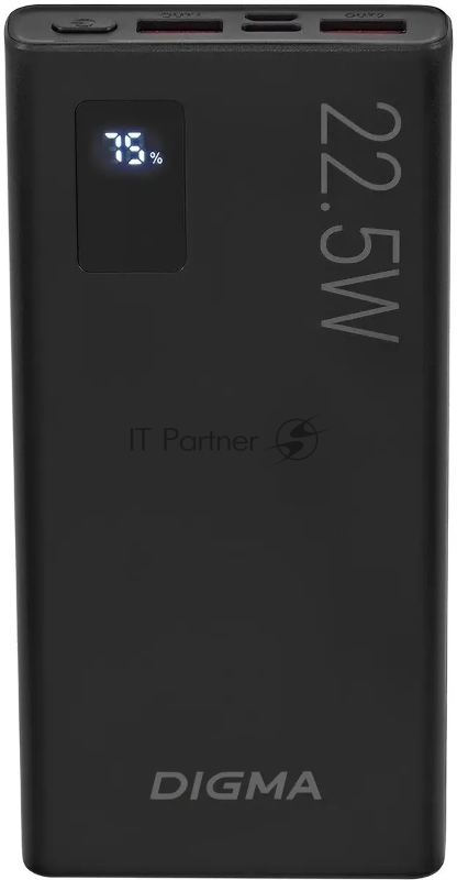 Мобильный аккумулятор Digma DGPF10A 10000mAh QC3.0/PD3.0 22.5W 5A 2xUSB-A/USB-C черный (DGPF10A22PBK)