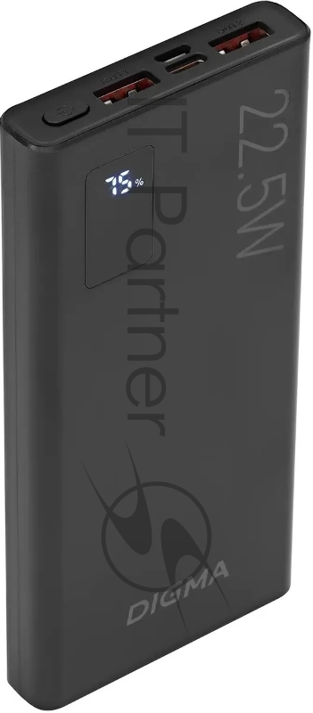Мобильный аккумулятор Digma DGPF10A 10000mAh QC3.0/PD3.0 22.5W 5A 2xUSB-A/USB-C черный (DGPF10A22PBK)