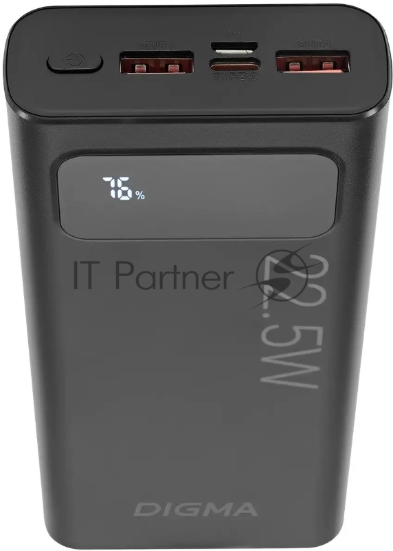 Мобильный аккумулятор Digma DGPF20A 20000mAh QC3.0/PD3.0 22.5W 3A 2xUSB-A/USB-C черный (DGPF20A22PBK)