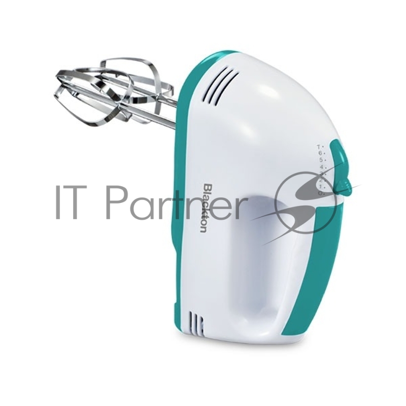 Миксер Blackton Bt MX423 White-Turquoise. Мощность 200 Вт / 7 скоростных режимов / Скорость вращения до 1200 об/мин Кнопка извлечения насадок / Два крюка для замешивания теста / Два венчика для взбивания / Легкий и удобный в использовании / Длина сет