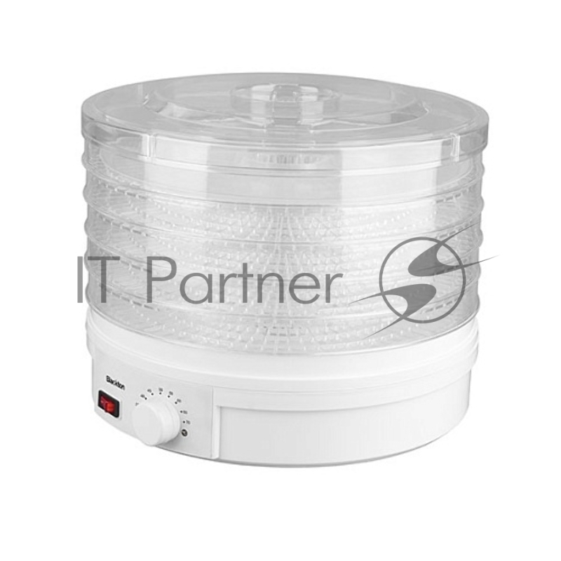 Сушилка для овощей и фруктов Blackton Bt FD1114 White-green, Мощность 245 Вт, Регулировка температуры 35-70 °С, 5 основых поддонов, 2 дополнительных поддона для пастилы, Конвективная сушка, Сохраняет максимум витаминов и питательных веществ в овощах,