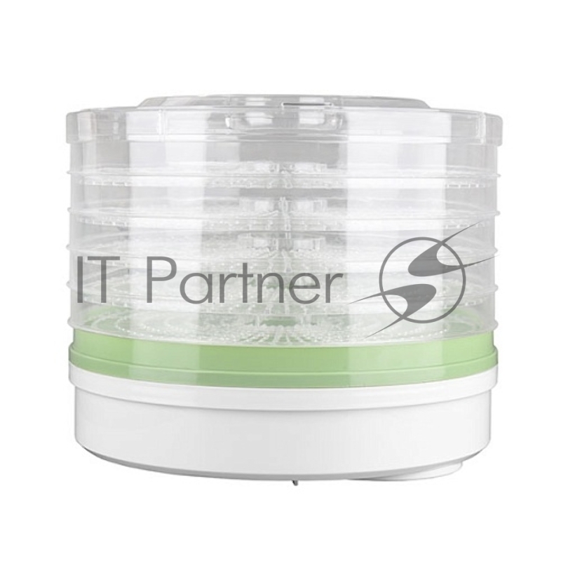 Сушилка для овощей и фруктов Blackton Bt FD1114 White-green, Мощность 245 Вт, Регулировка температуры 35-70 °С, 5 основых поддонов, 2 дополнительных поддона для пастилы, Конвективная сушка, Сохраняет максимум витаминов и питательных веществ в овощах,