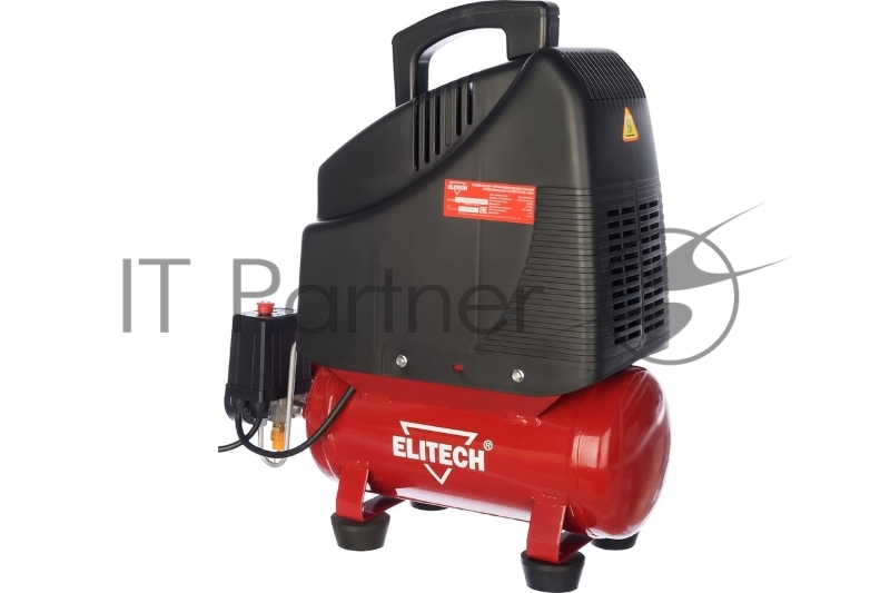 Компрессор поршневой Elitech КПБ 190/6 безмасляный 180л/мин 6л 1100Вт красный