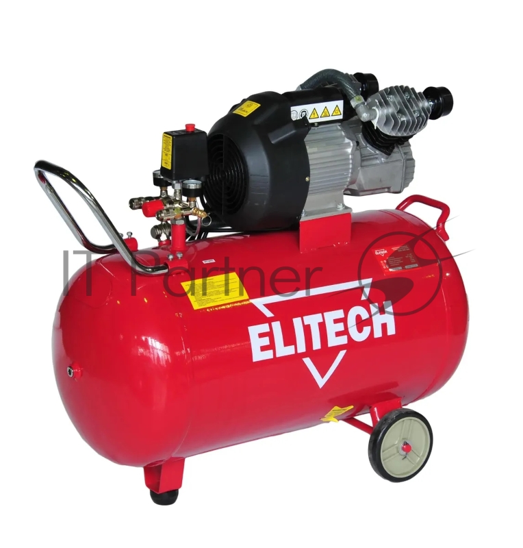 Компрессор поршневой Elitech КПМ 360/100 масляный 360л/мин 100л 2200Вт красный/черный
