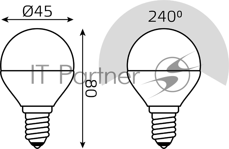Лампа светодиодная Gauss Basic 10531152T 5.5Вт цок.:E14 шар 220B 3000K св.свеч.бел.теп. (упак.:3шт)
