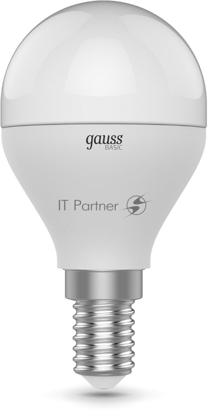 Лампа светодиодная Gauss Basic 1053147 7Вт цок.:E14 шар 220B св.свеч.многоцв. (упак.:10шт)
