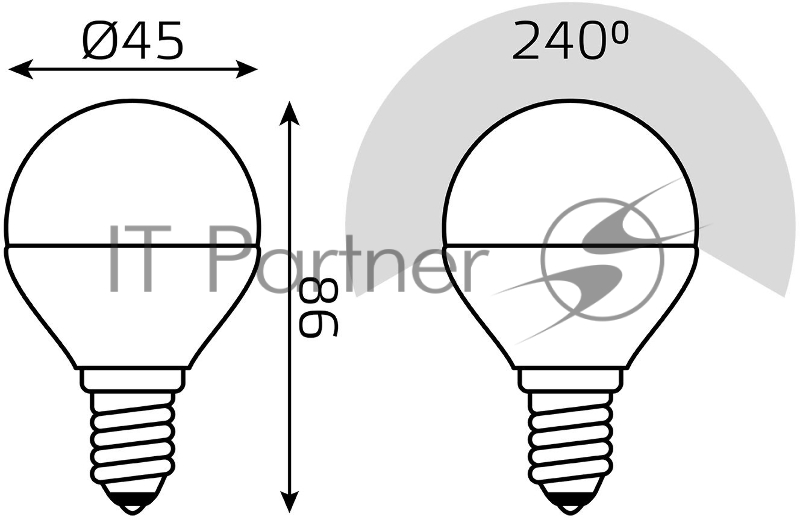 Лампа светодиодная Gauss Basic 1053147 7Вт цок.:E14 шар 220B св.свеч.многоцв. (упак.:10шт)