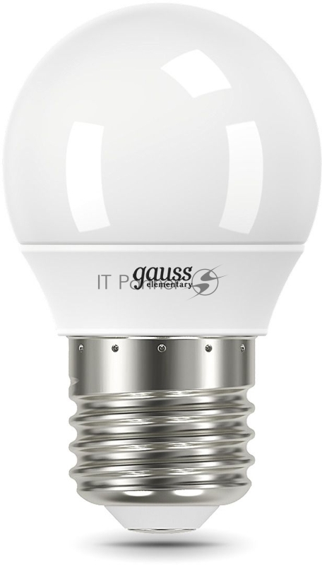 Лампа светодиодная Gauss Elementary 53226T 6Вт цок.:E27 шар 180B 4100K св.свеч.бел.нейт. (упак.:3шт)