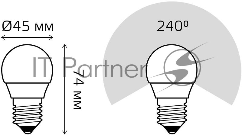 Лампа светодиодная Gauss Elementary 53226T 6Вт цок.:E27 шар 180B 4100K св.свеч.бел.нейт. (упак.:3шт)