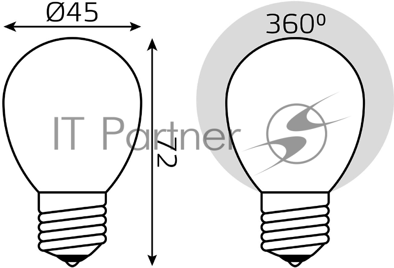 Лампа светодиодная Gauss Filament 105202109-D 9Вт цок.:E27 шар 220B 3000K св.свеч.бел.теп. (упак.:10шт)