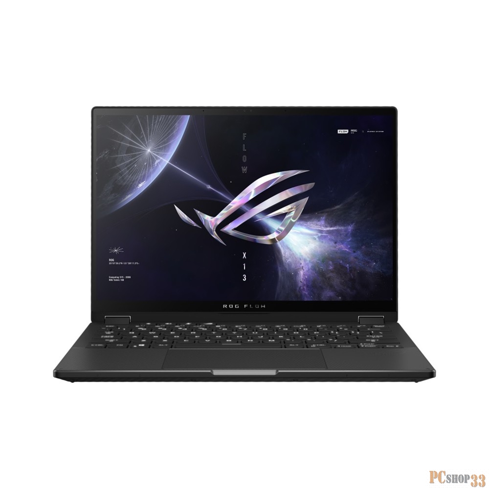Ноутбук ASUS ROG Flow X13 GV302XV-MU021W 13.4(2560x1600 IPS)/Touch/AMD Ryzen 9 7940HS(4Ghz)/16384Mb/1024PCISS GeForce RTX4060(8192Mb)/Cam/BT/WiFi/75 1y/1.3kg/Off Black/Win11Home + +чехол +стилус