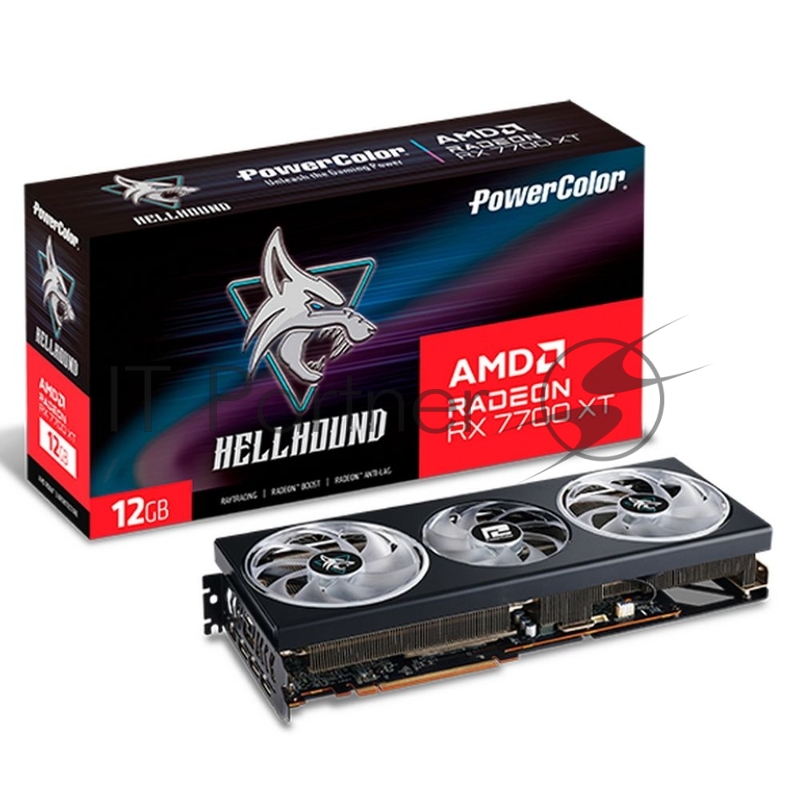 Видеокарта PowerColor PCI-E 4.0 RX7700XT 12G-L/OC AMD Radeon RX 7700XT 12288Mb 192 GDDR6 2226/18000 HDMIx1 DPx3 HDCP Ret