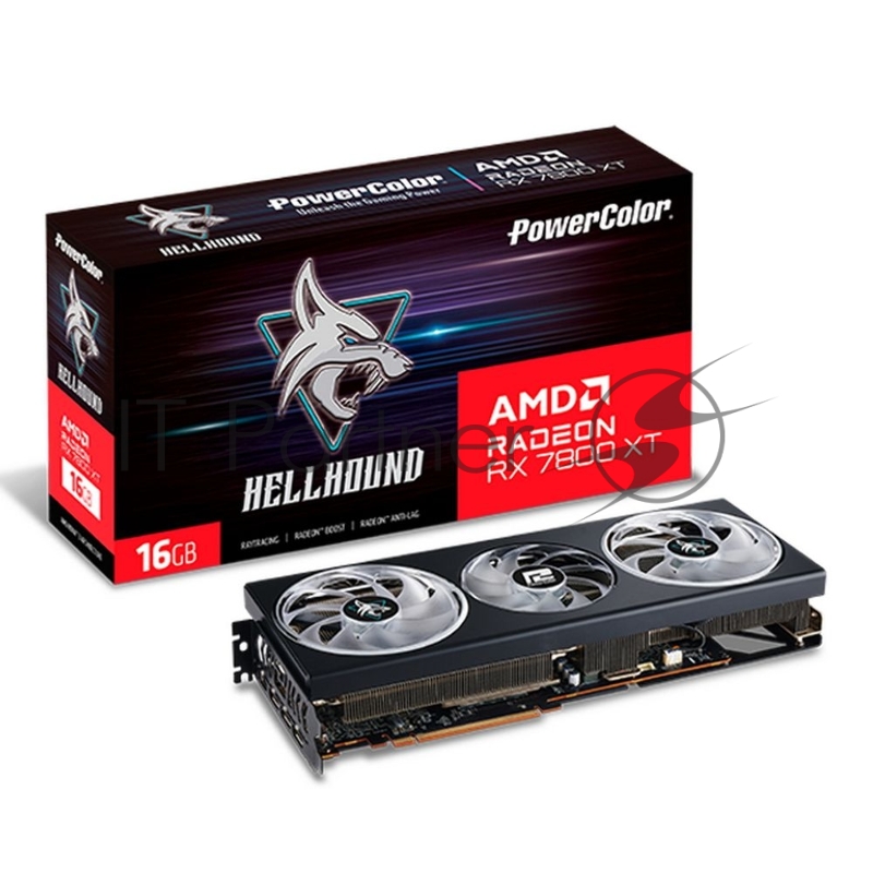 Видеокарта PowerColor PCI-E 4.0 RX7800XT 16G-L/OC AMD Radeon RX 7800XT 16384Mb 256 GDDR6 2124/19500 HDMIx1 DPx3 HDCP Ret