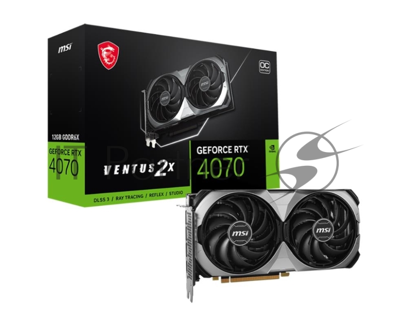 Видеокарта MSI PCI-E 4.0 RTX 4070 VENTUS 2X E 12G OC NVIDIA GeForce RTX 4070 12288Mb 192 GDDR6X 2505/21000 HDMIx1 DPx3 HDCP Ret
