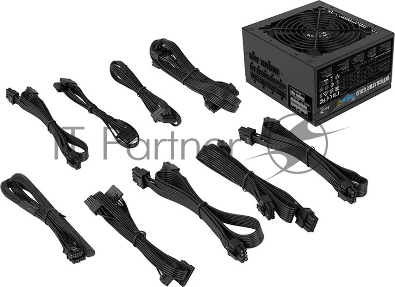 Блок питания Aerocool ATX 1000W Integrator Gold Gen.5 80+ gold (20+4pin) APFC 120mm fan LED 8xSATA Cab Manag RTL