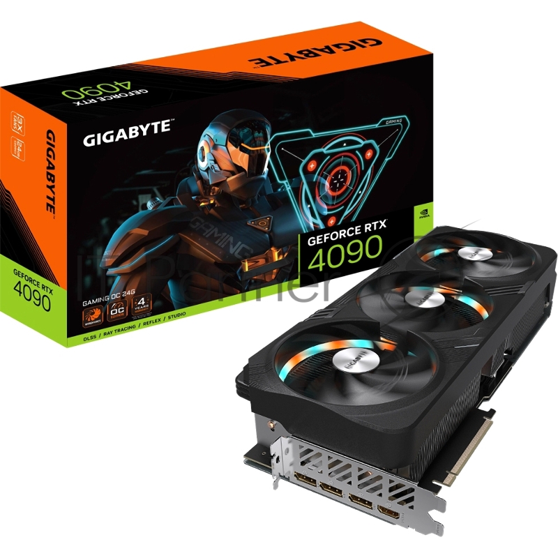 Видеокарта Gigabyte GV-N4090GAMING OC-24GD (rev.1.0/1.1) NVIDIA GeForce RTX 4090 24576Mb 384 GDDR6X 1755/19500 HDMIx2 DPx3 HDCP Ret