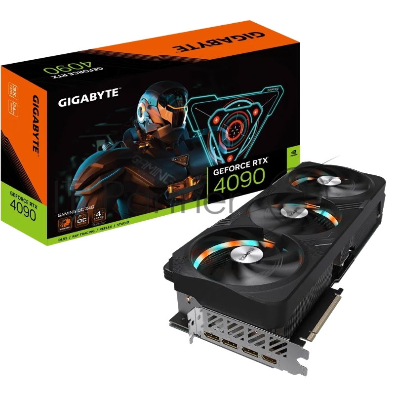 Видеокарта Gigabyte GV-N4090GAMING OC-24GD (rev.1.0/1.1) NVIDIA GeForce RTX 4090 24576Mb 384 GDDR6X 1755/19500 HDMIx2 DPx3 HDCP Ret