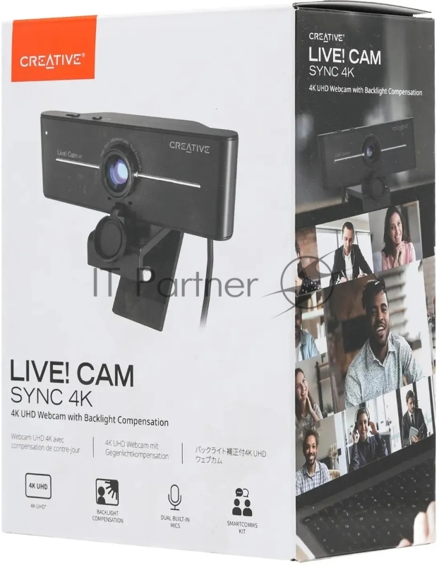 Камера Web Creative Live! Cam SYNC 4K черный 8Mpix (3840x2160) USB2.0 с микрофоном (73VF092000000)