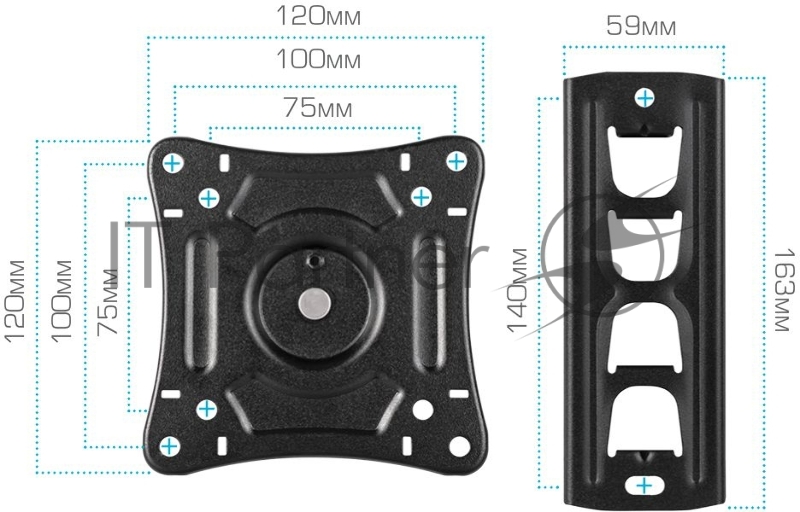 Кронштейн для телевизора Arm Media LCD-205 черный 14-42 макс.25кг настенный поворот и наклон