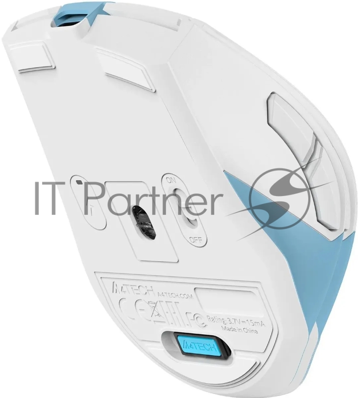 Мышь A4Tech Fstyler FG45CS Air голубой/белый оптическая (2000dpi) silent беспроводная USB для ноутбука (7but)