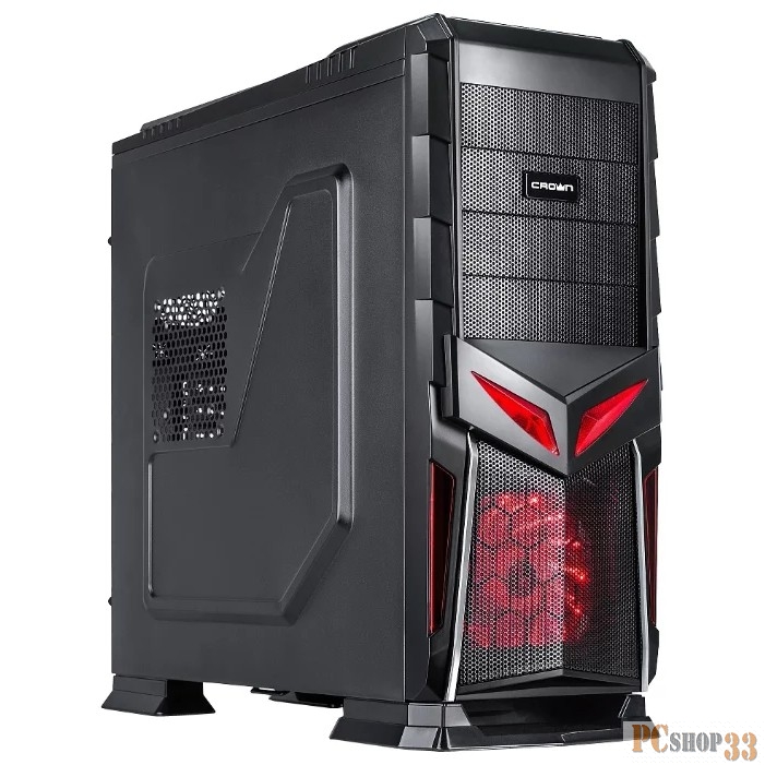 Корпус Crown CMC-GS01 Black ATX, mATX, Mini-ITX, Midi-Tower, без БП, 2xUSB 2.0, USB 3.0, Audio