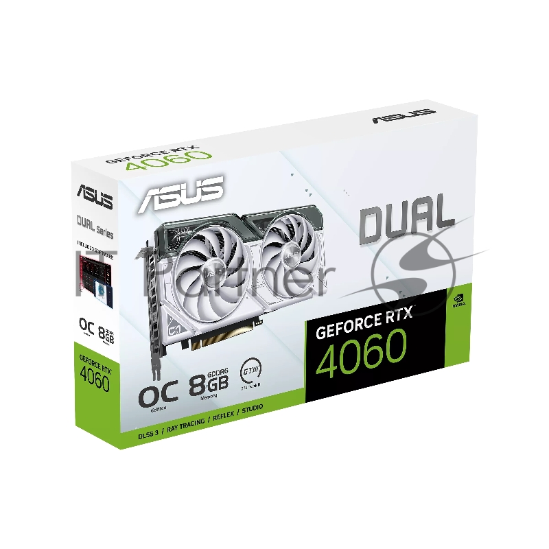 Видеокарта Asus PCI-E 4.0 DUAL-RTX4060-O8G-WHITE NVIDIA GeForce RTX 4060 8192Mb 128 GDDR6 2505/17000 HDMIx1 DPx3 HDCP Ret