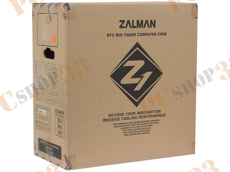 Корпус Miditower Zalman Z1, ATX, черный (без БП)