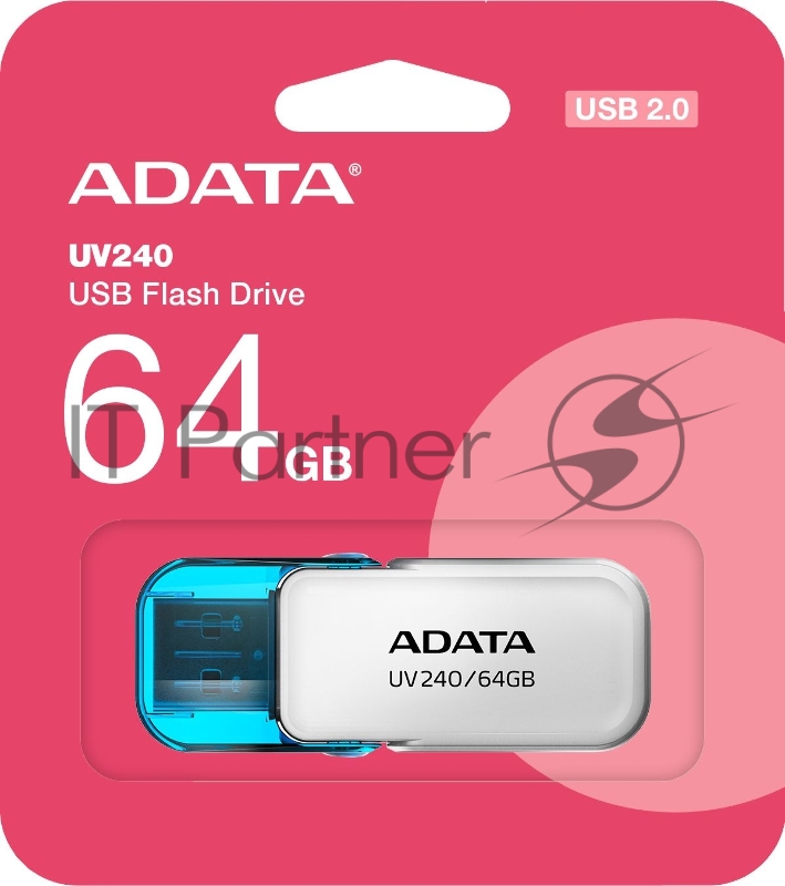 Флэш-накопитель ADATA 64GB AUV240-64G-RWH WHITE