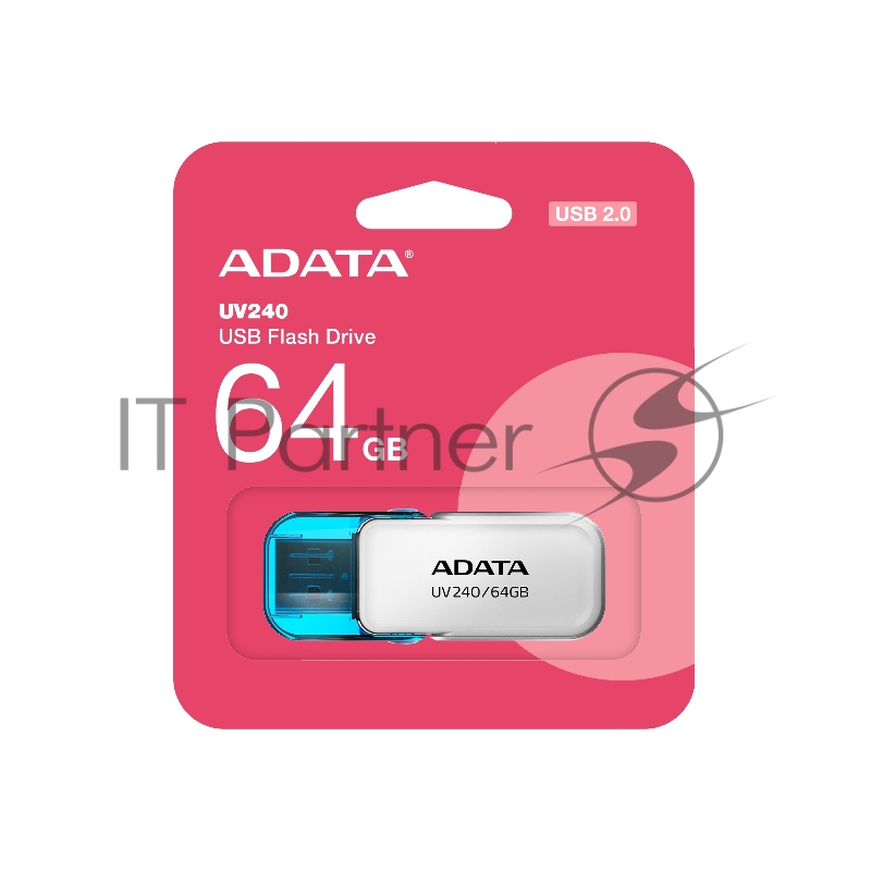 Флэш-накопитель ADATA 64GB AUV240-64G-RWH WHITE
