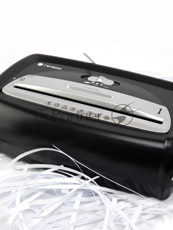 Шредер Heleos УД15-2 черный/серебристый (секр.Р-2) ленты 12лист. 15лтр. скобы пл.карты