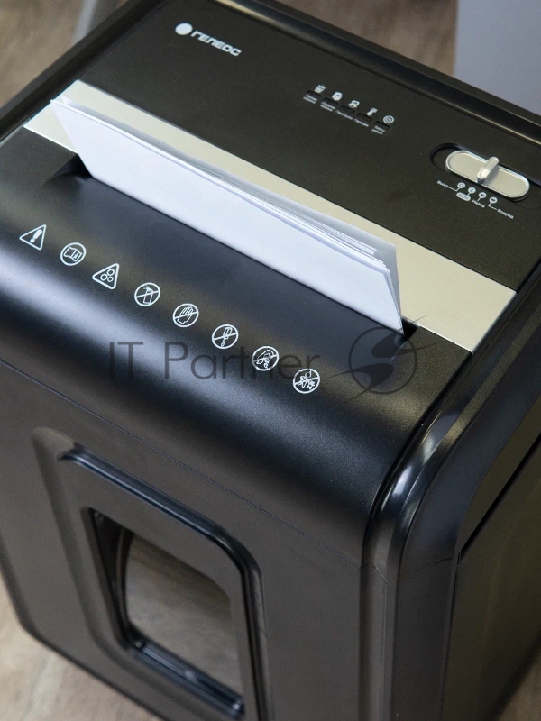 Шредер Heleos УМ32-4 черный/серебристый (секр.P-4) фрагменты 28лист. 32лтр. скрепки скобы пл.карты CD