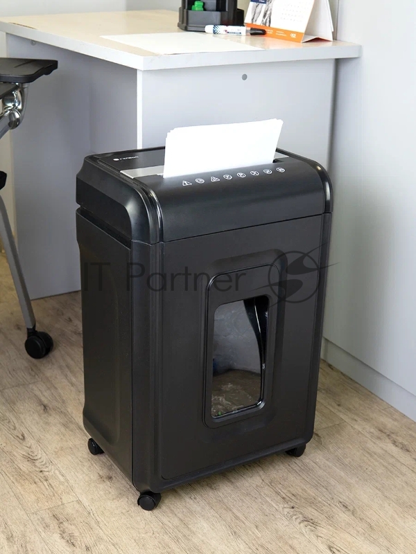 Шредер Heleos УМ32-4 черный/серебристый (секр.P-4) фрагменты 28лист. 32лтр. скрепки скобы пл.карты CD