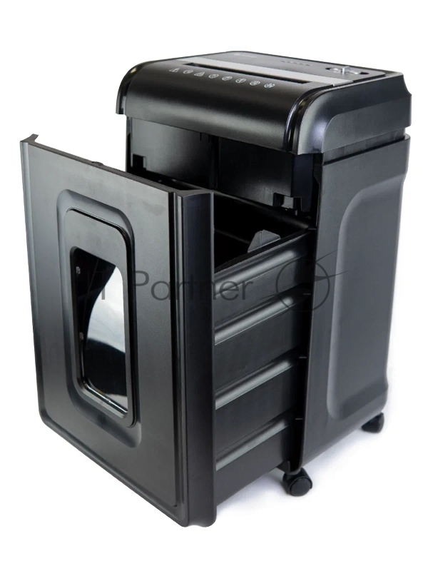 Шредер Heleos УМ32-4 черный/серебристый (секр.P-4) фрагменты 28лист. 32лтр. скрепки скобы пл.карты CD