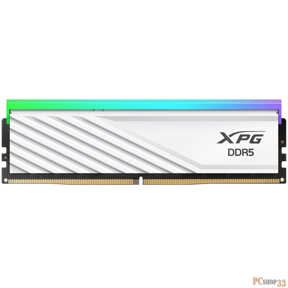 Модуль памяти ADATA DDR5 Общий объём памяти 32Гб Module capacity 16Гб Количество 2 6400 МГц Радиатор Множитель частоты шины 32 1.4 В RGB белый AX5U6400C3216G-DTLABRWH