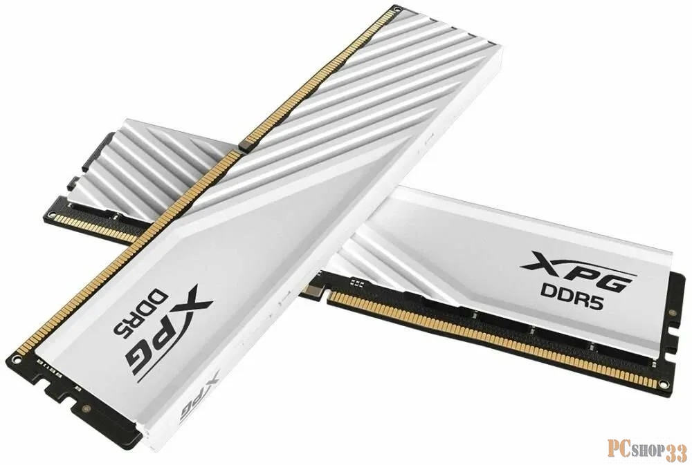 Модуль памяти ADATA DDR5 Общий объём памяти 32Гб Module capacity 16Гб Количество 2 6400 МГц Радиатор Множитель частоты шины 32 1.4 В белый AX5U6400C3216G-DTLABWH