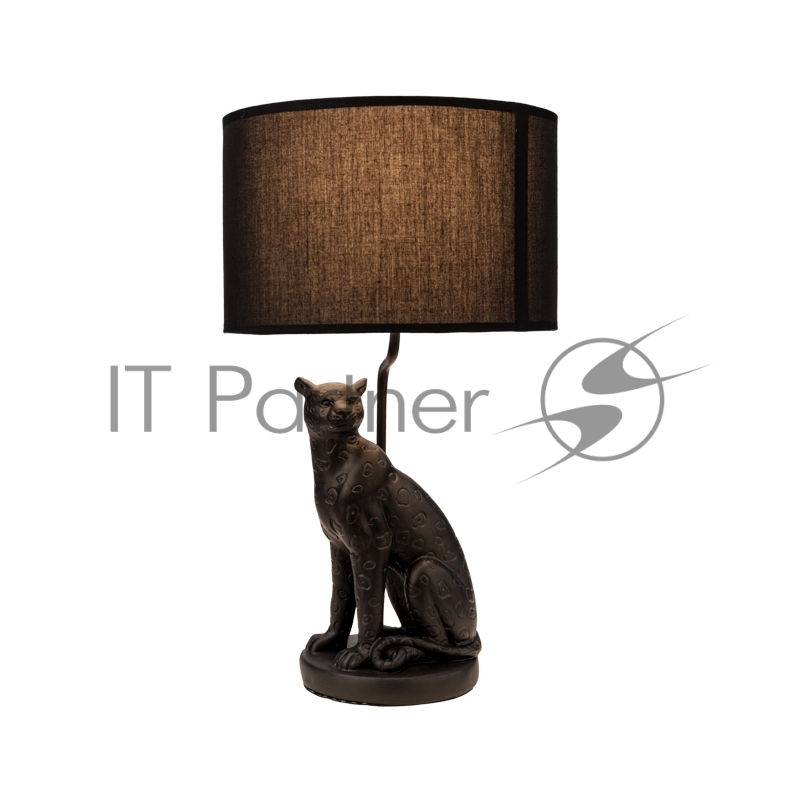 Светильник декоративный настольный Акцент Леопард черный с черным абажуром, с цоколем Е27, 40Вт REXANT