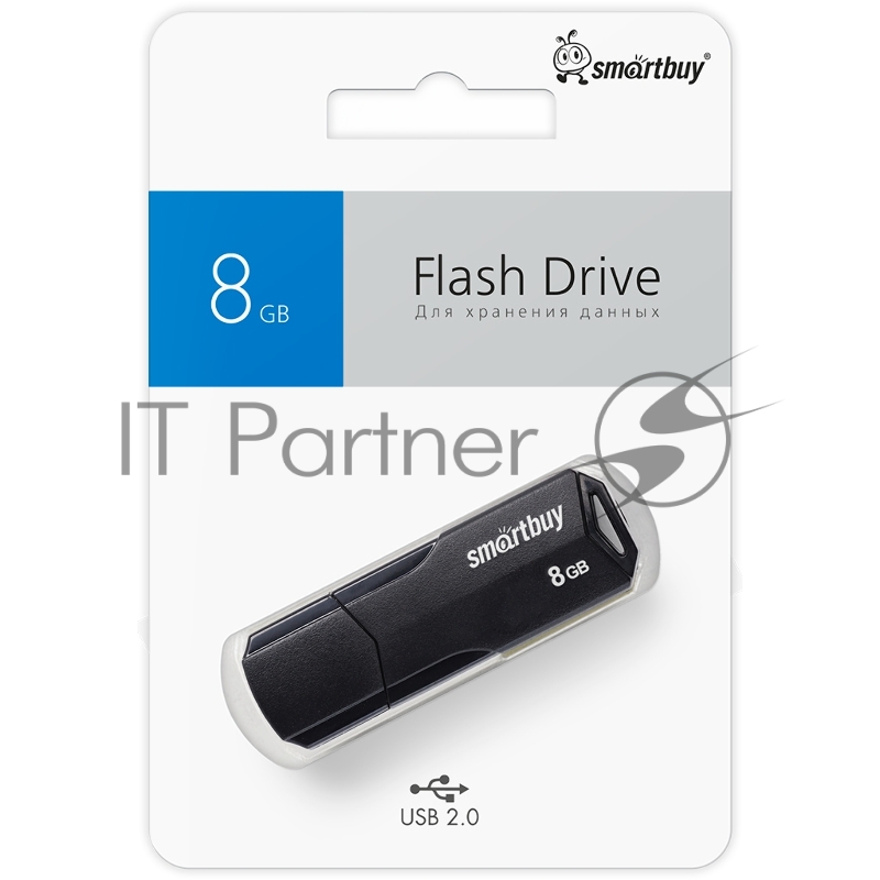Накопитель USB SmartBuy 8GB CLUE Black (SB8GBCLU-K).