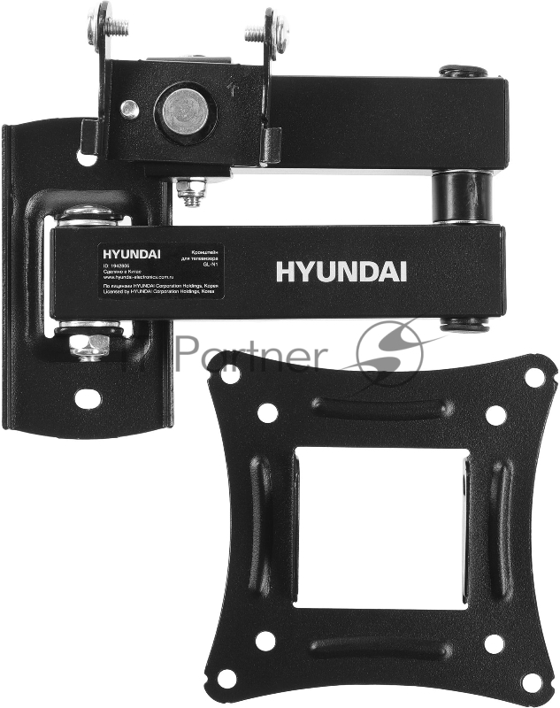 Кронштейн для телевизора Hyundai GL-N1 черный 10-27 макс.15кг настенный поворотно-выдвижной и наклонный