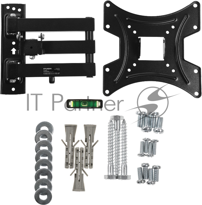Кронштейн для телевизора Hyundai GL-N2 черный 20-48 макс.15кг настенный поворотно-выдвижной и наклонный