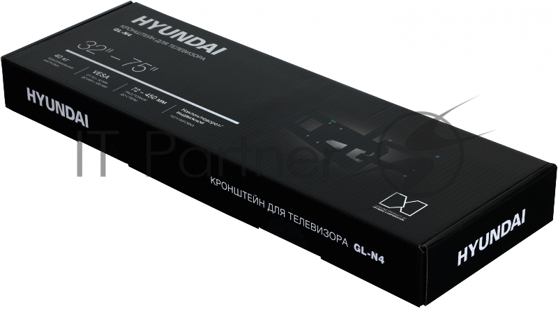 Кронштейн для телевизора Hyundai GL-N4 черный 32-75 макс.40кг настенный поворотно-выдвижной и наклонный