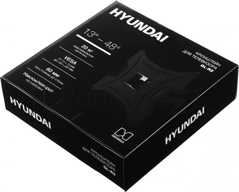 Кронштейн для телевизора Hyundai GL-R2 черный 13-48 макс.20кг настенный поворот и наклон