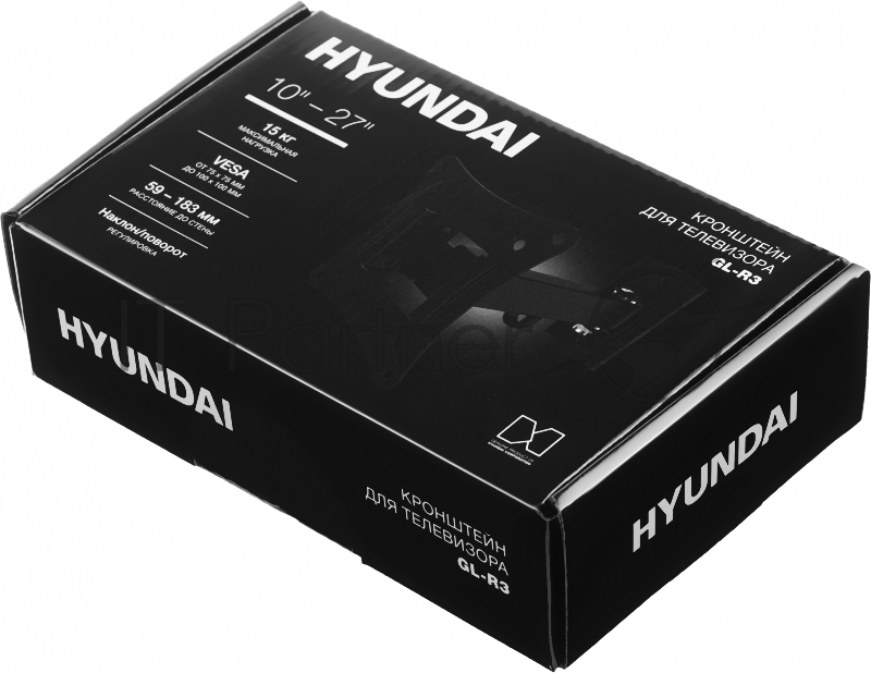 Кронштейн для телевизора Hyundai GL-R3 черный 10-27 макс.15кг настенный поворот и наклон